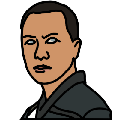 a head and shouders portrait of Star Wars character Chirrut Îmwe.